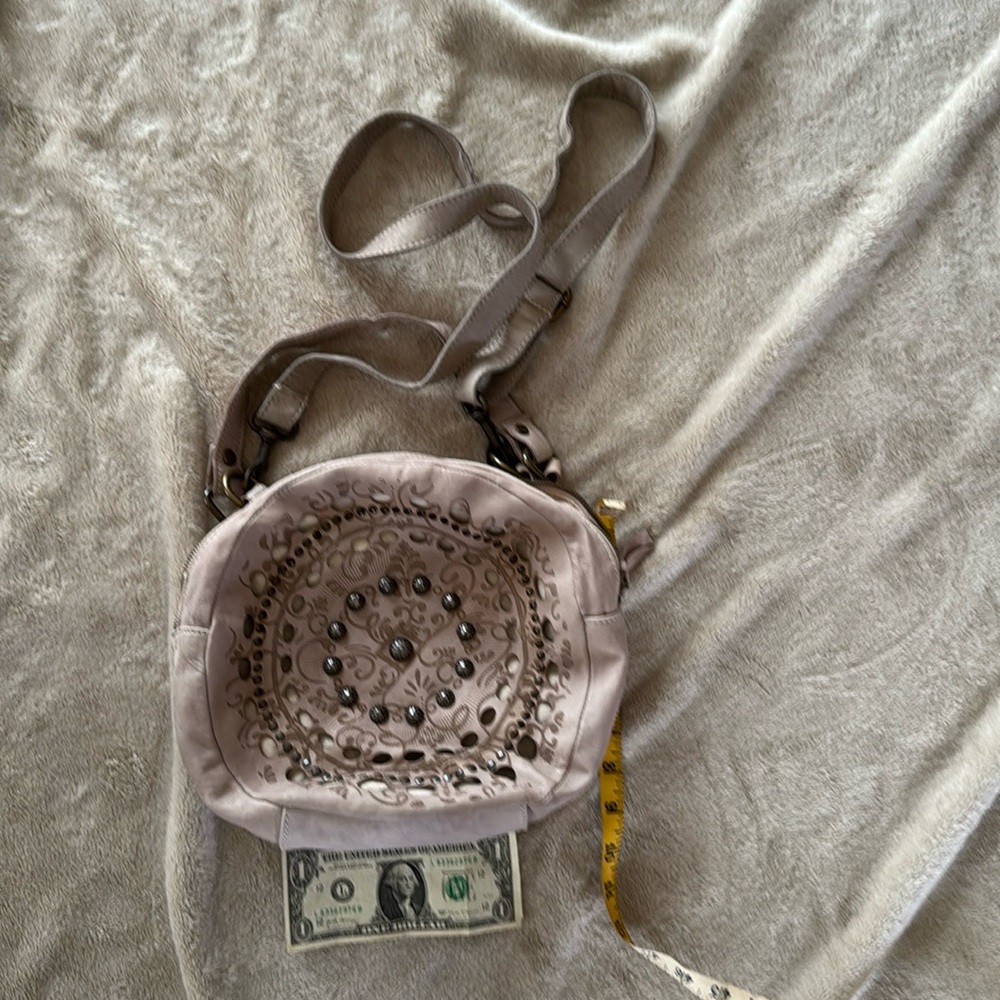 💗Sundance catalog crossbody cream leather shoulder bag